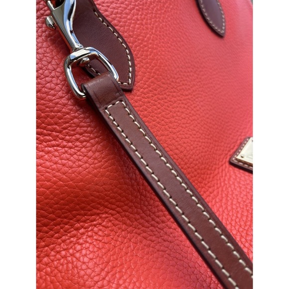 Dooney Bourke Orange Tangerine Pebbled Leather Zip  Handbag - Picture 7 of 13